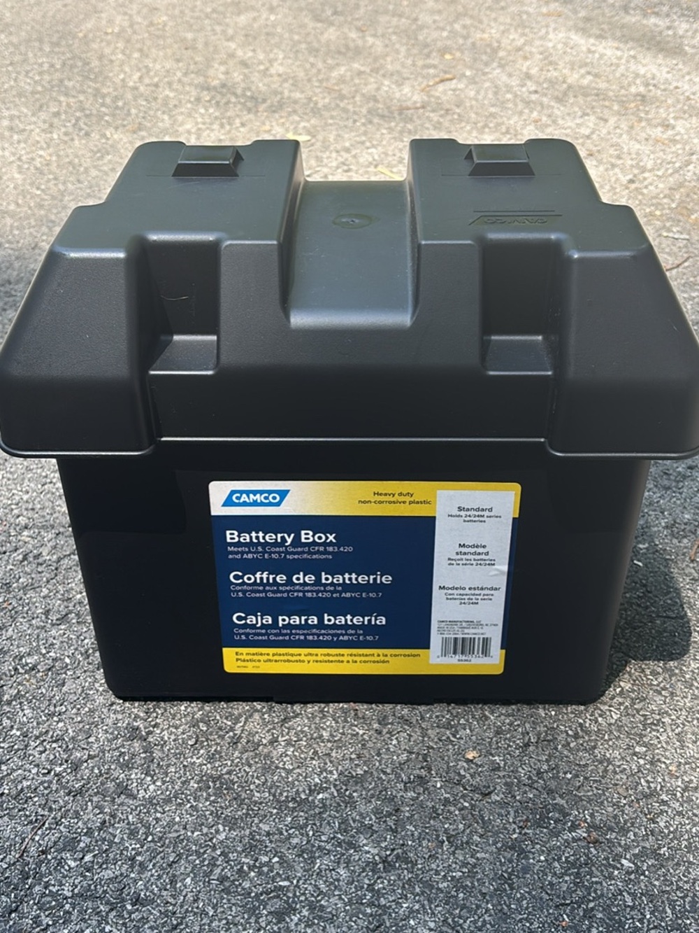 Camco Black Battery Box - Heavy Duty Battery Storage